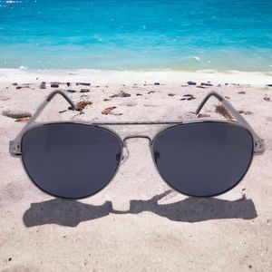 Silver DOLLY Aviator Polarized Silver Frames Gray Lenses